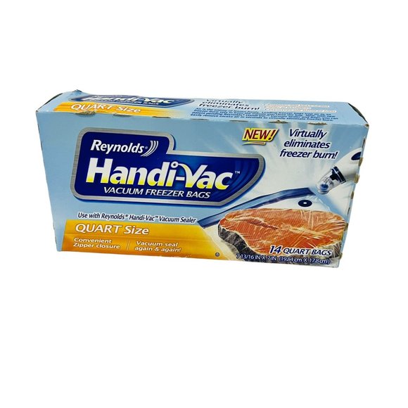 Reynolds Handi-Vac Vacuum Freezer Bags 14 Quart Sized Zipper Bags And Sealer - Picture 5 of 7